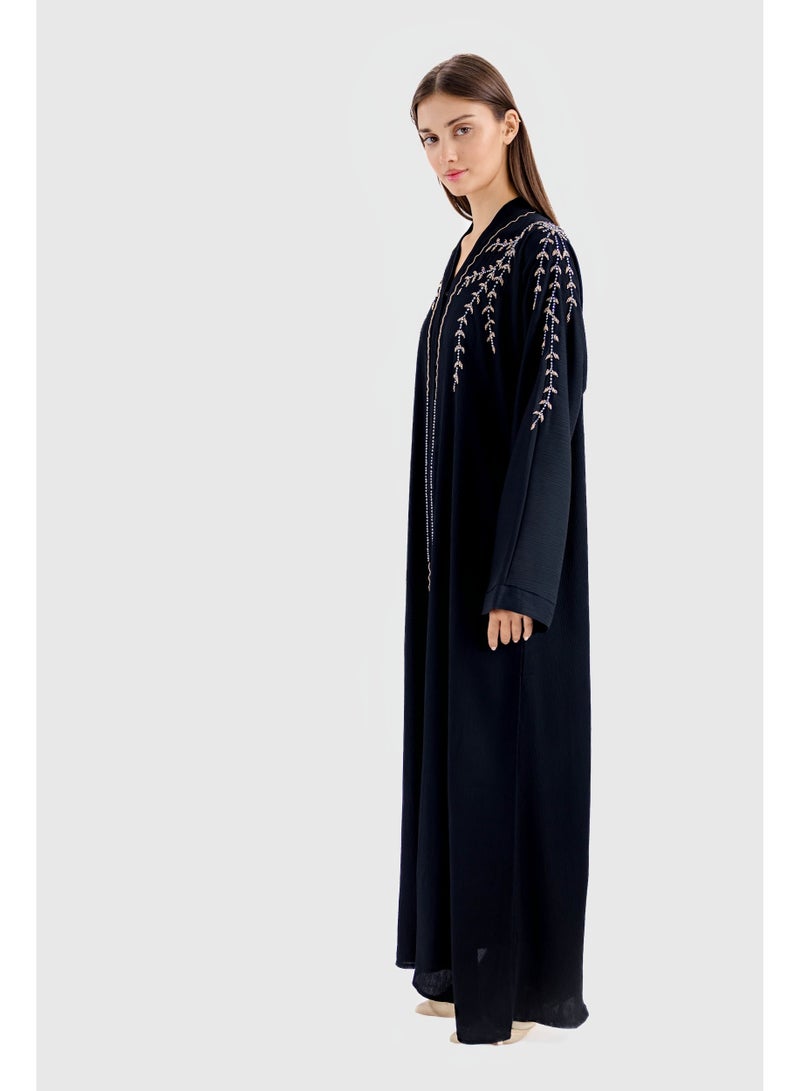 Ophelia LIORA Women’s Luxury Abaya – Elegant Black Open Abaya with Premium Fabric and Embroidery, Modest Islamic Wear for Daily & Occasion Use - Image 3
